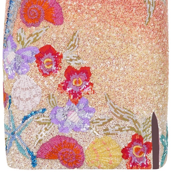 NWT La Fuori golden hour hand beaded oasis mini dress - sunset - ocean  - Large - Picture 3 of 13